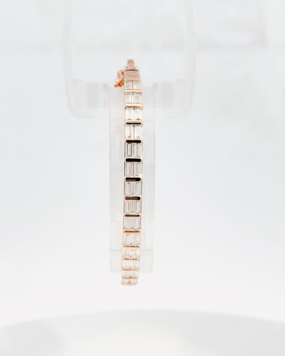 Rosé Baguette Link Bracelet