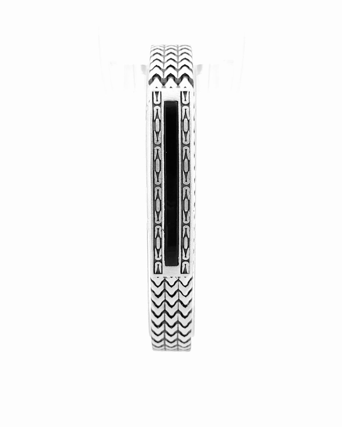 Onyx Chevron Curb Bracelet 1