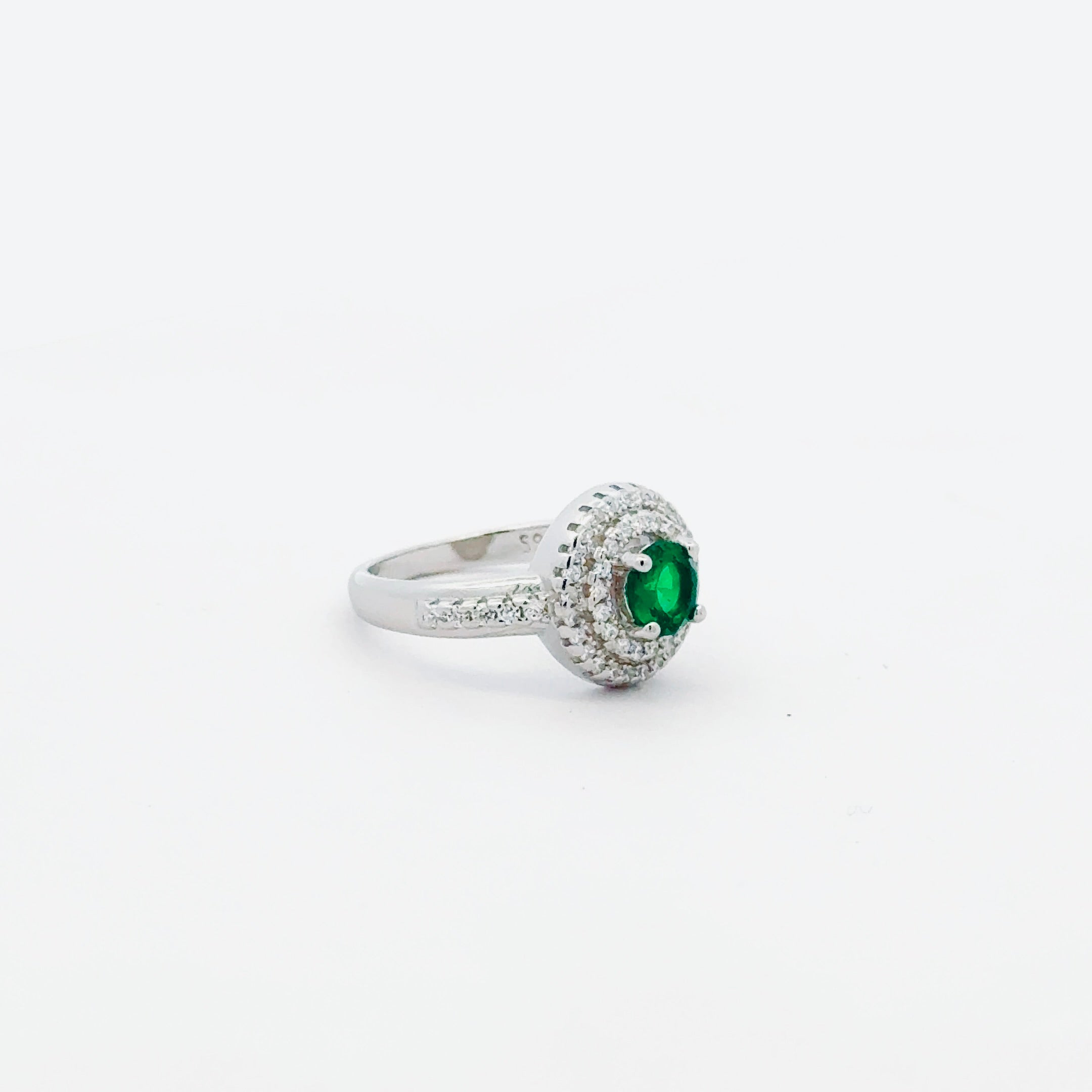 Emerald Double Halo Ring 2