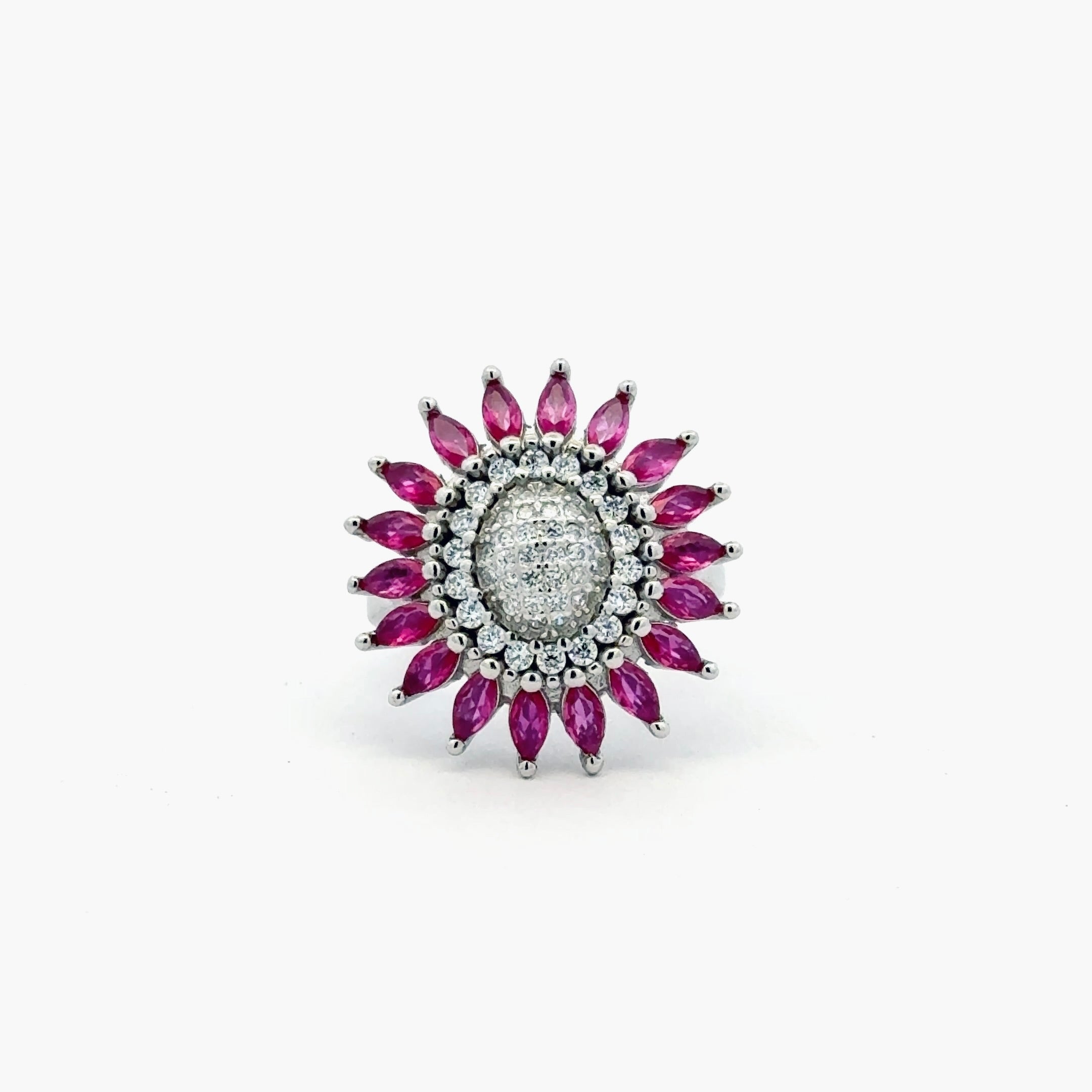 Ruby Sunflower Ring 2