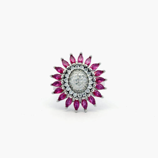 Ruby Sunflower Ring 2