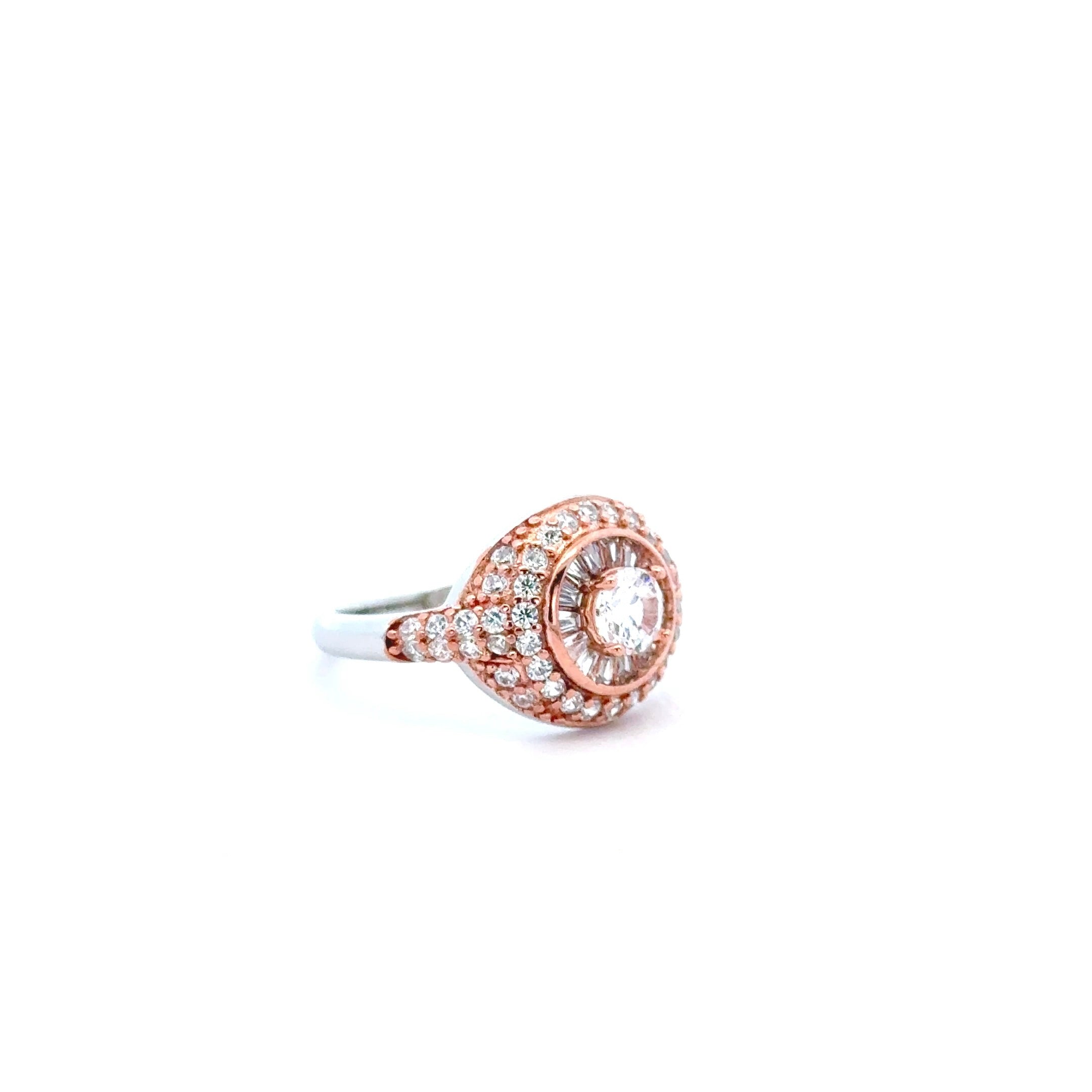 Rose Halo Double Band Ring 2