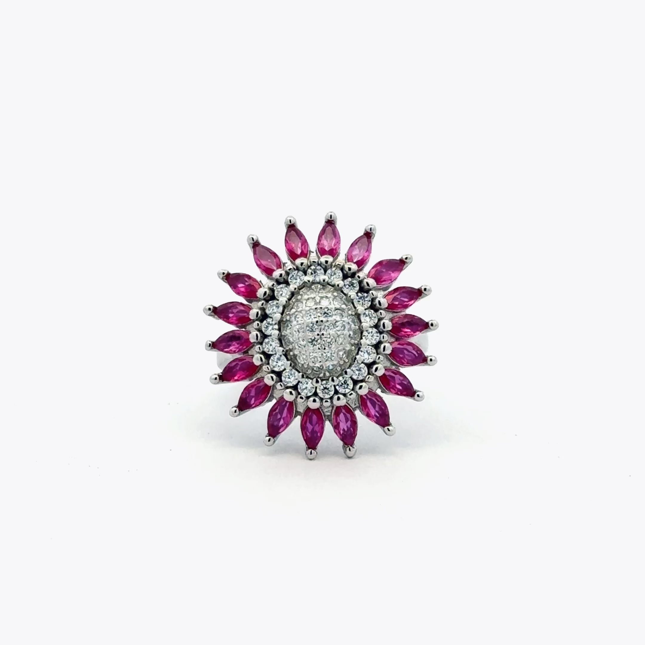 Ruby Sunflower Ring