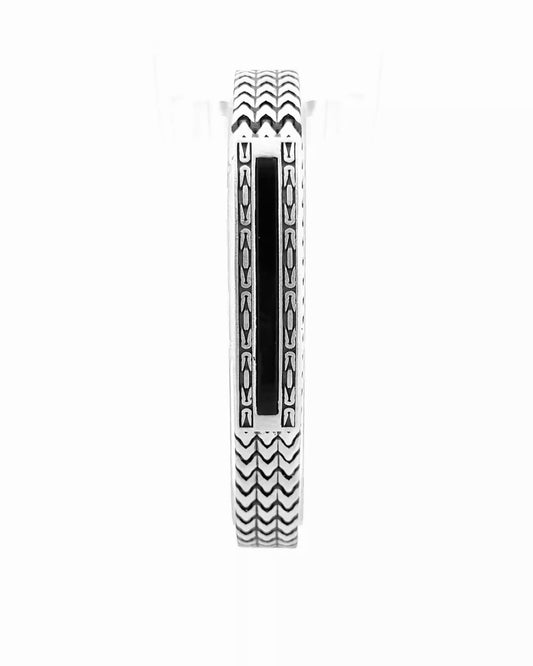 Onyx Chevron Curb Bracelet