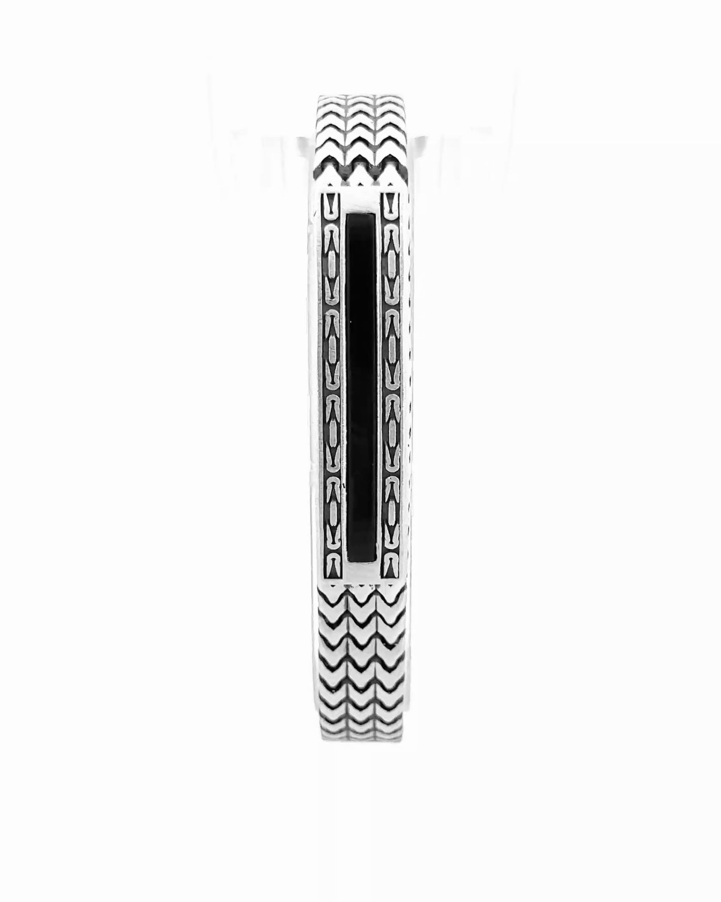Onyx Chevron Curb Bracelet