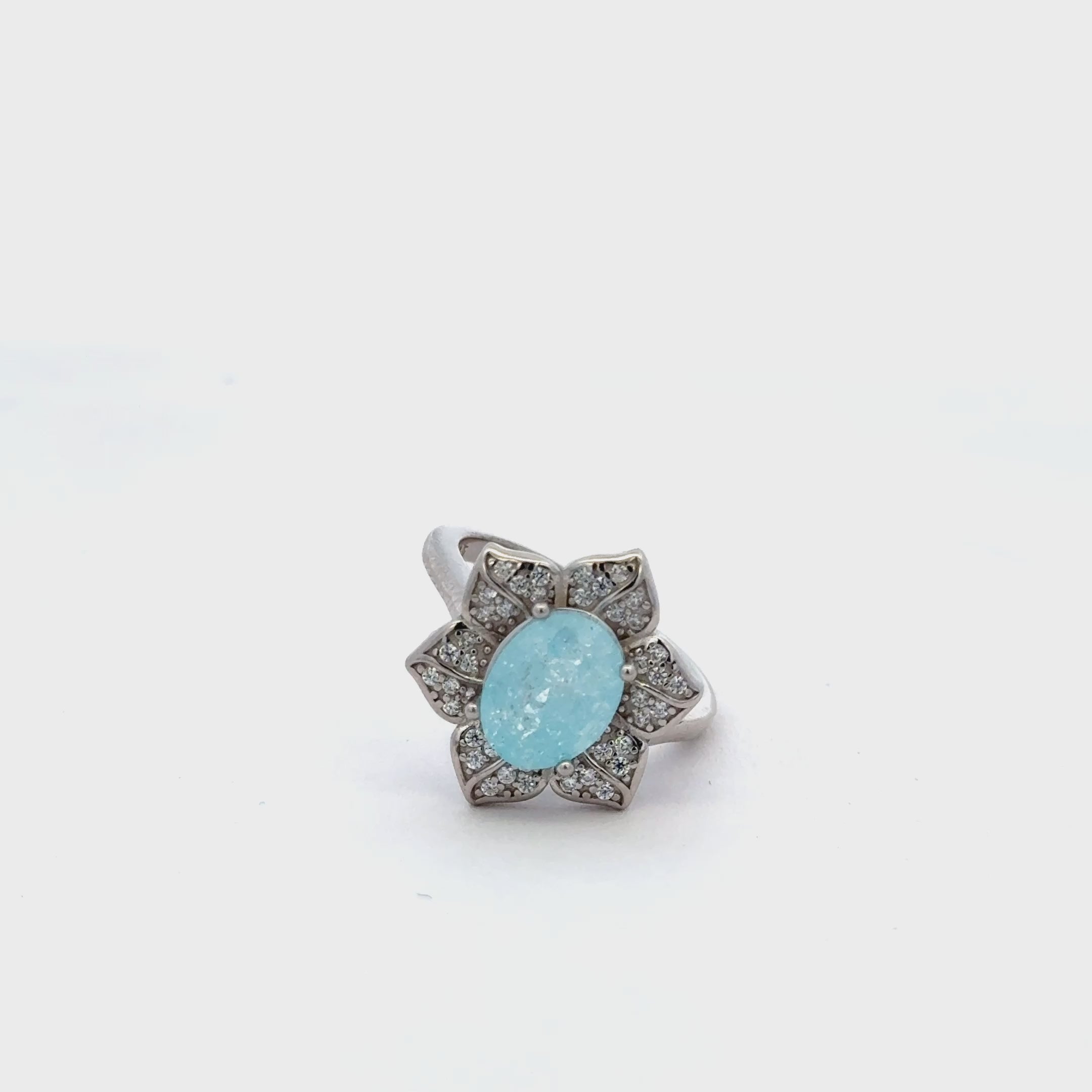 Blue Opel Petal Ring