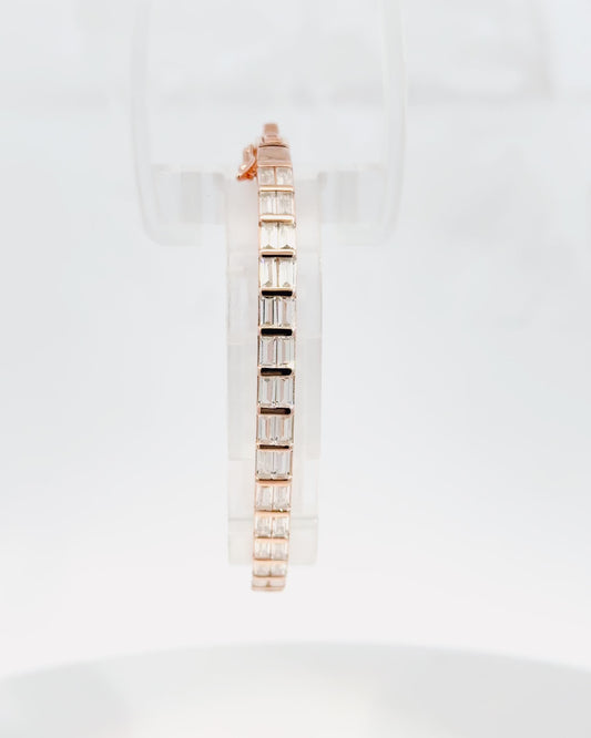 Rosé Baguette Link Bracelet