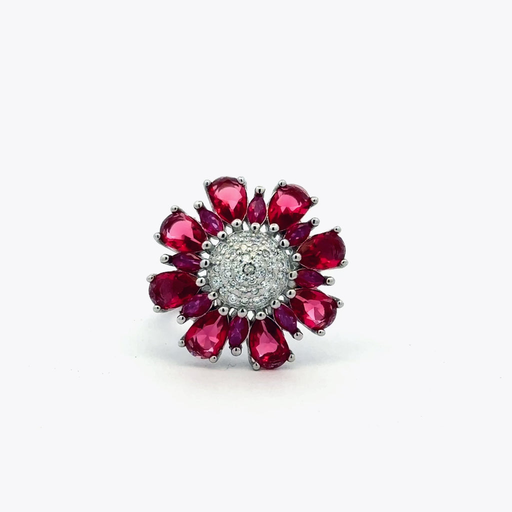 Ruby Radiant Flower Ring