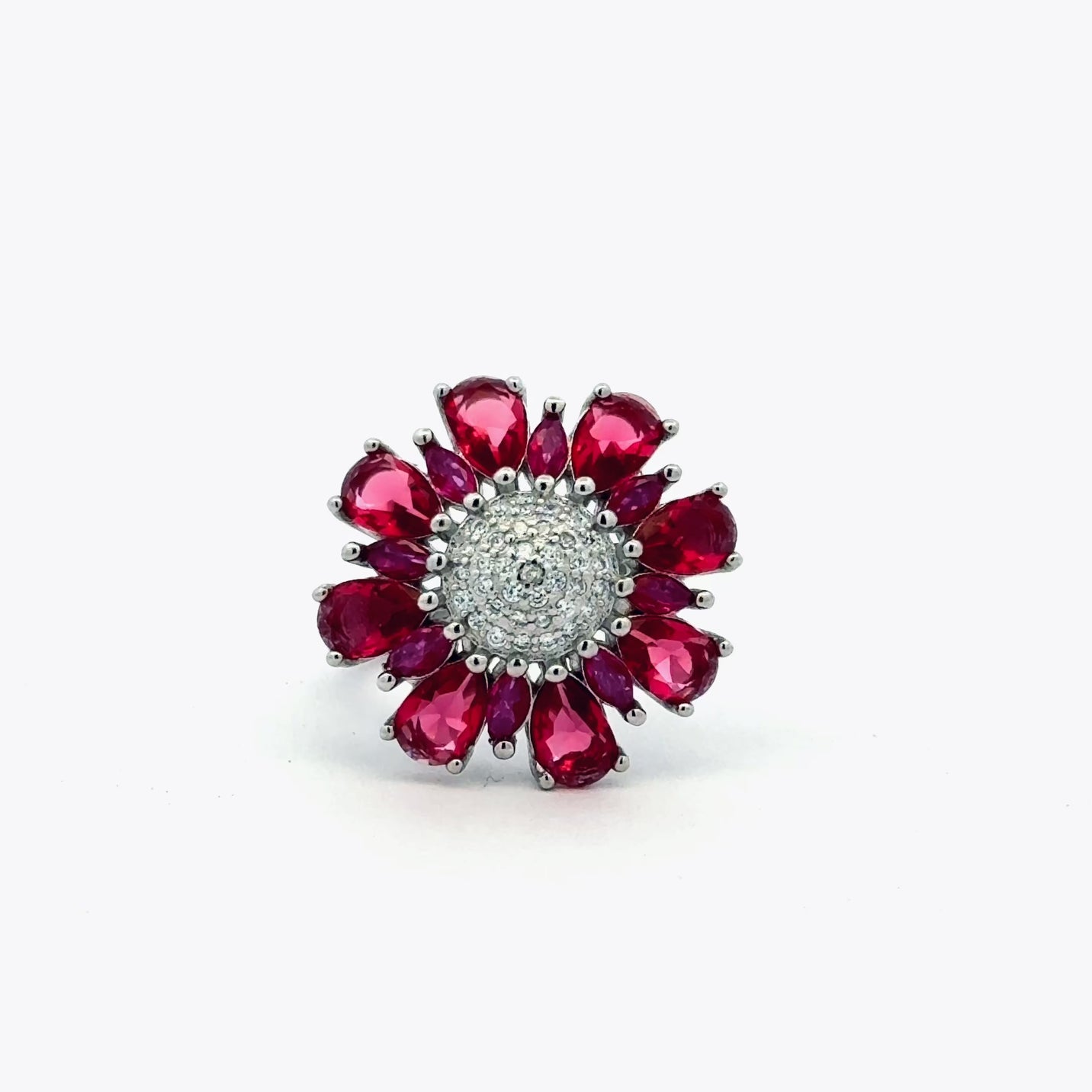 Ruby Radiant Flower Ring