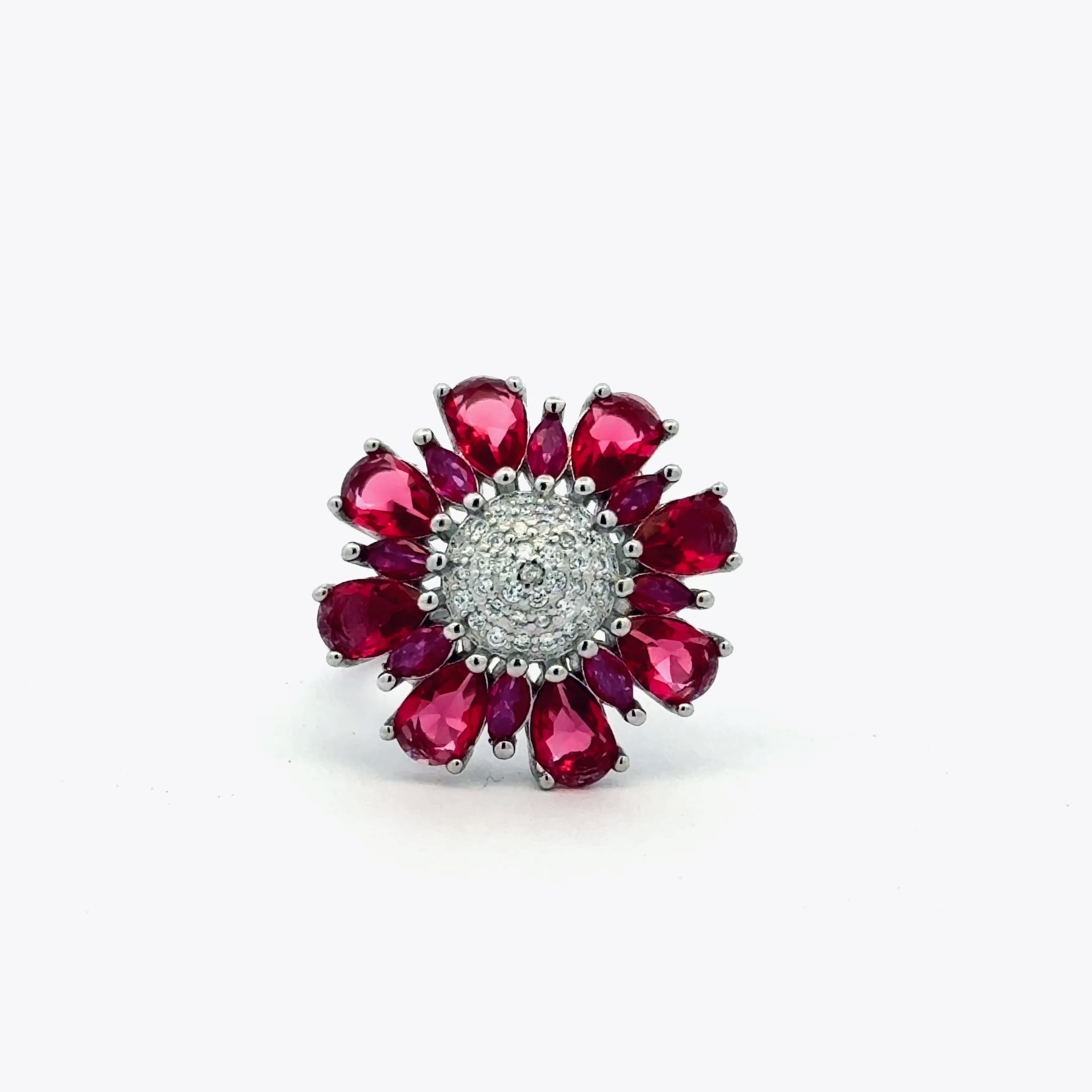 Ruby Radiant Flower Ring