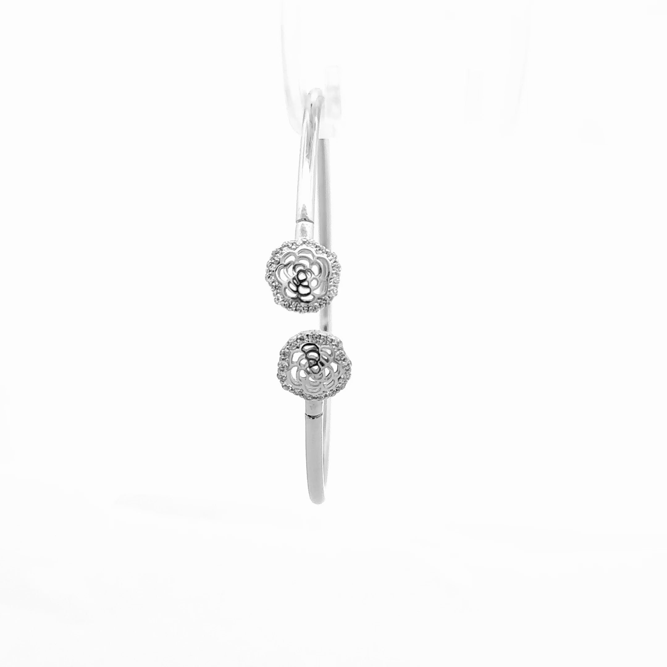 Dual Silver Rose Kada