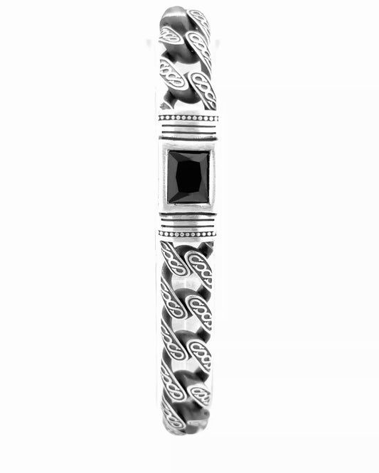 Obsidian Crest Curb Bracelet