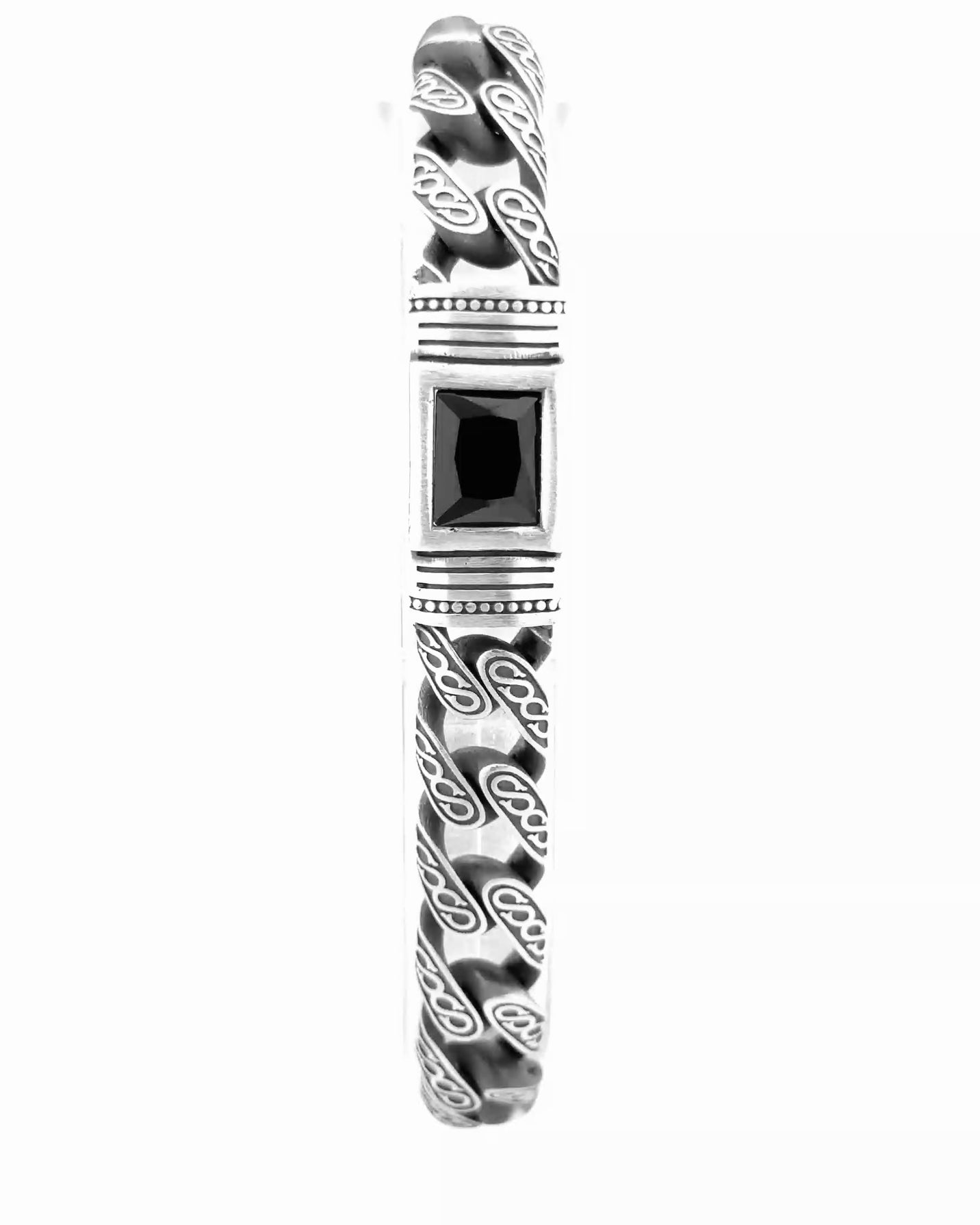 Obsidian Crest Curb Bracelet