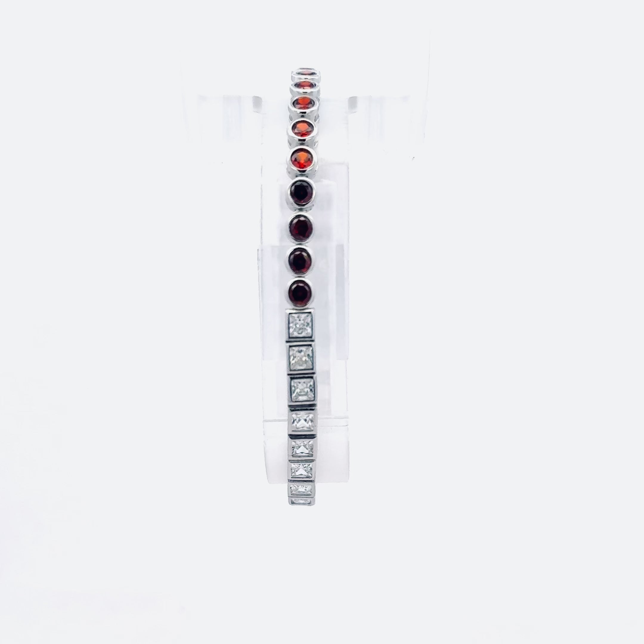 Half Red Tennis Bracelet