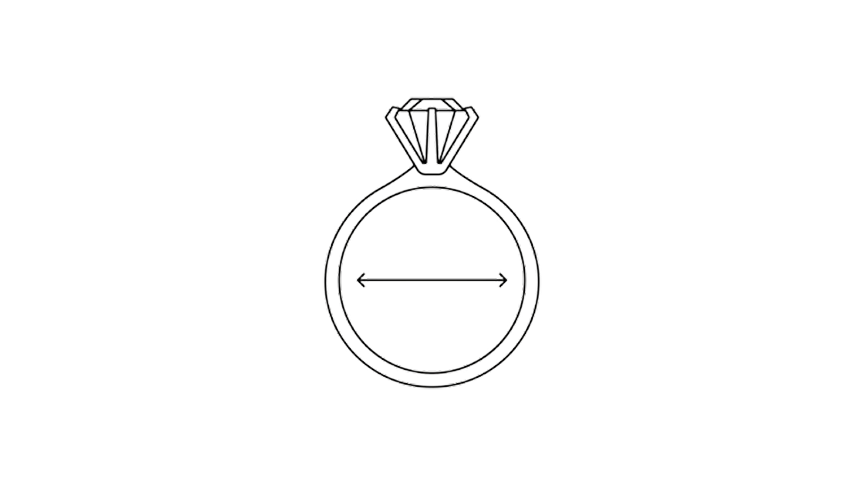Measuring ring interior diameter